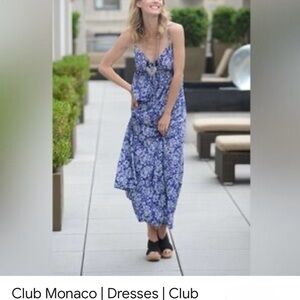 Club Monaco Navy Floral Maxi Dress